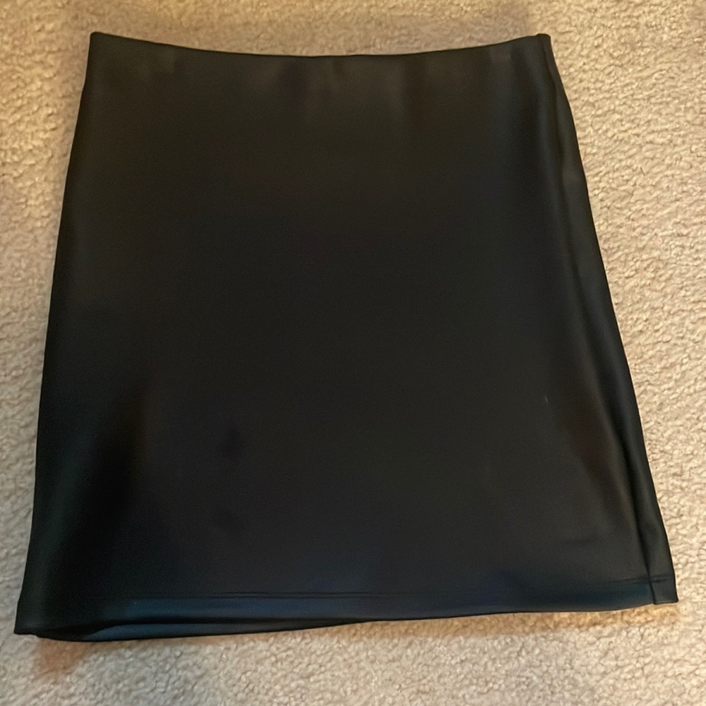 Black faux leather skirt